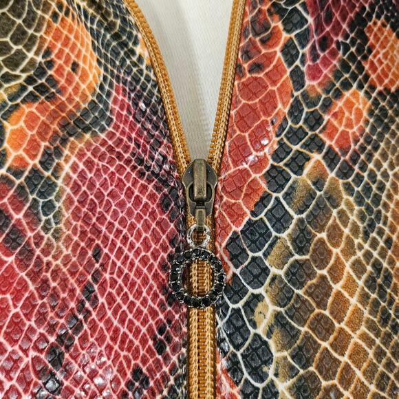 Cache Vintage Snake Print Zip Bodycon Dress - Picture 10 of 12